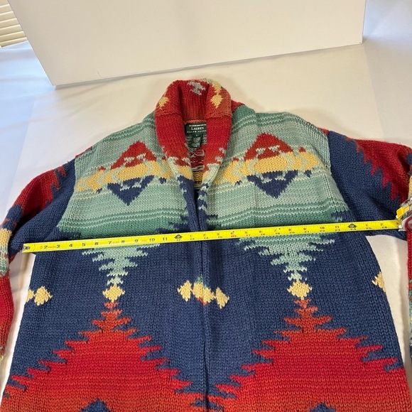 Ralph Lauren Womens Hand Knit Cardigan Sweater Vintage Southwestern Aztec Navajo - Picture 5 of 11